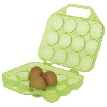 Eier-Transportbox für 12 Eier, Kunststoff, grün transparent
